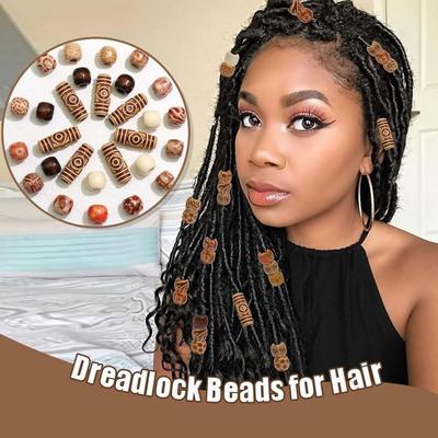 60 Stück Gemischte Farbe Dreadlock Haarperlen Kopfschmuck Flechtperlen Haaraccessoires