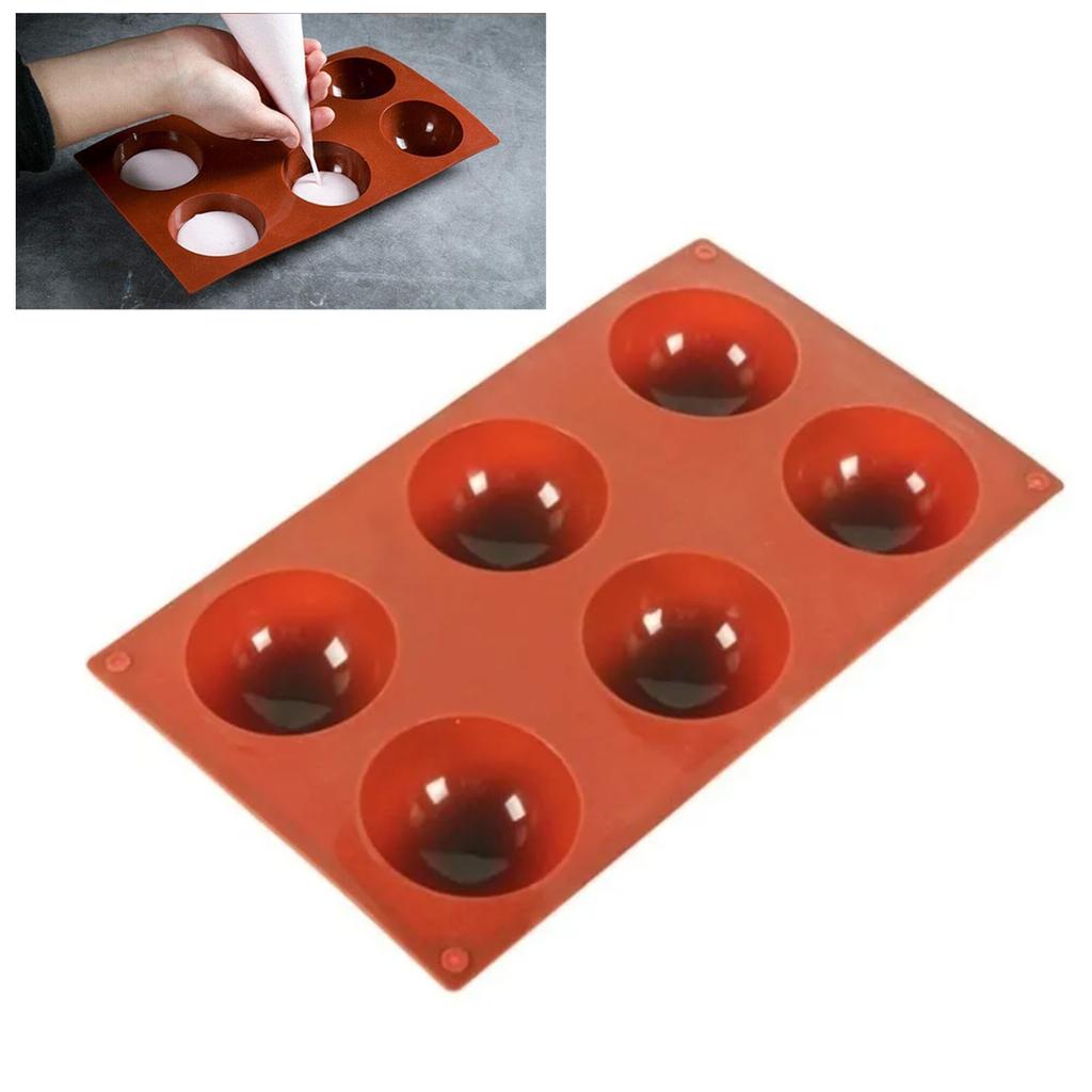 6 Holes Dessert Molds Half Ball Food Grade Silica Gel Cake Making Supplies for Home Kitchen
