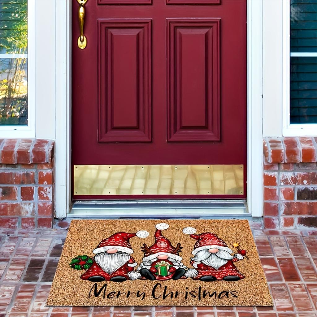 1 Piece of Christmas Welcome Door Mat, Soft and Washable, Indoor and Outdoor Entrance Mat, Absorbent and Fun Carpet
