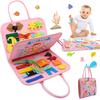 Montessori Kids Travel Toy Felt Quiet Busy Board Educational Sensory Montessori Toys Preschool Activities For Fine Motor Skills