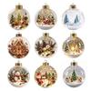 Glowing Tree Decorations Christmas Story Ornament, Mini Holiday Scene In Ball Hanging Decoration, Gift for Friends Light Up Acrylic Clear Pendant Xmas