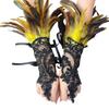Halloween Costume, Feather Hook Finger Gloves, Party Ball, Black Lace, Wristband Sleeve Accessories