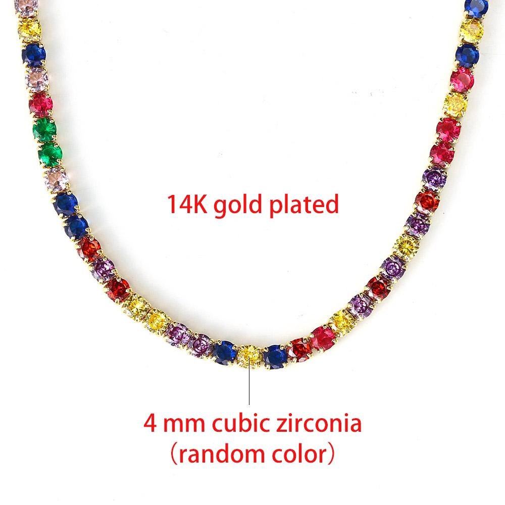 

Tennis Choker Necklaces Women HipHop Iced Out AAA+ Cubic Zirconia Gold Color Crystal Chain Female Jewelry on The Neck OHN099 chain lenght 33cm