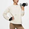 Li Ning Fitness Series Solid Color Round Neck Knitted Pullover Sweatshirt Women Sweatshirt Gravel-Gray AWDU110-1