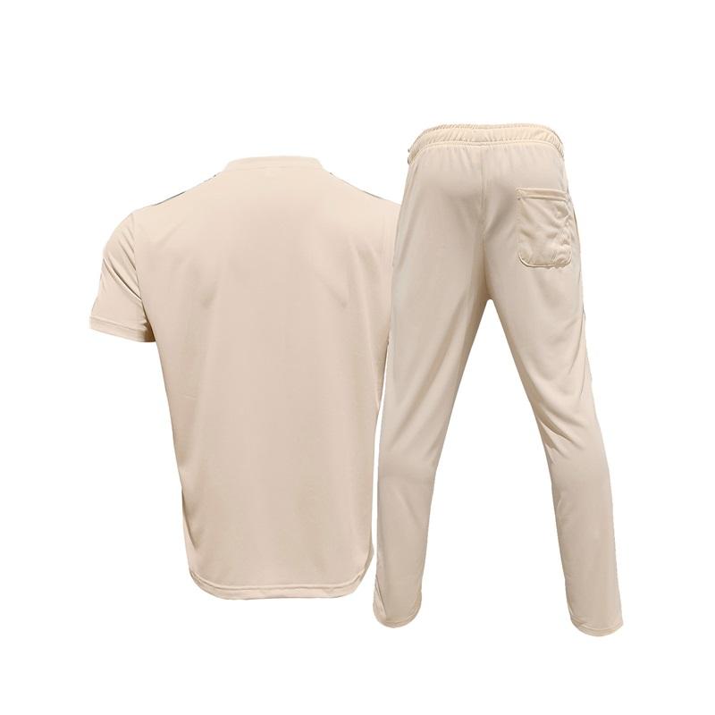 Men's 2-Piece Tracksuit Side Stripe Short Sleeve T-Shirt Jogger Pants Casual Sports Set