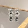 Korea Dongdaemun Eding Personality Transparent Bear Earrings Female Cute Temperament Design Trendy Earrings