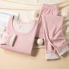 1pc Autumn/Winter Women's Warm Underwear Set with Fleece and Velvet Cardigan