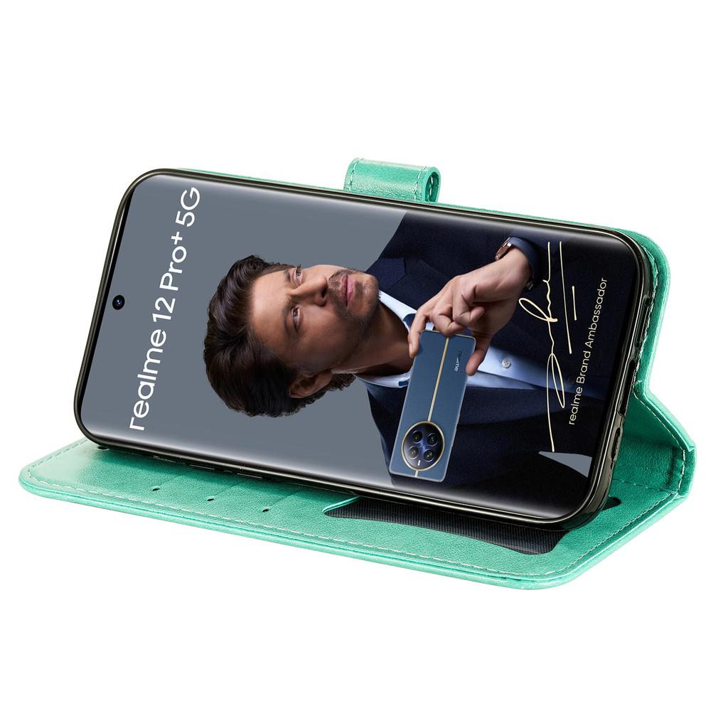 For Realme 12 Pro 5G/12 Pro+ 5G Case Floral Pattern PU Leather Wallet Stand Phone Cover