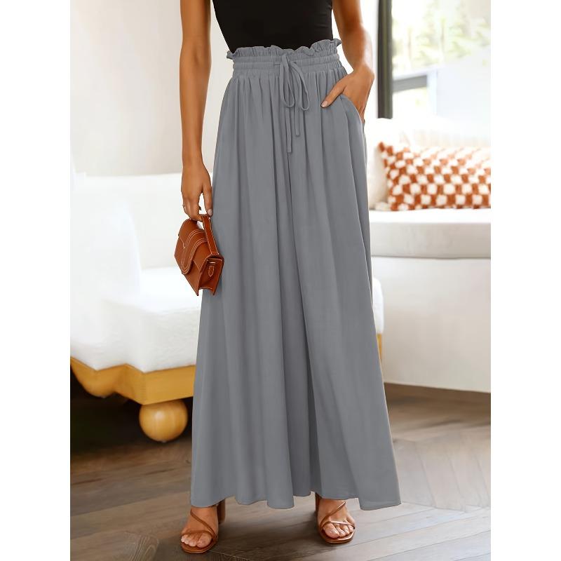 DAFIFY Damesmode Casual Effen Kleur Print Hoge Taille Broek Broek & Capri's