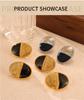 18k Gold-Plated Two-Tone Oval Button Earrings with Titanium Steel Ear Cuffs - European, American, Japanese, Korean Style.