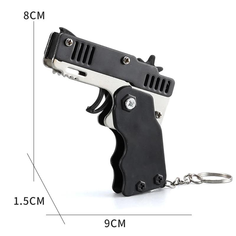 Children'S Simulation Toy Gun 100Pcs Eraser Boys Competitive Shooting Boys Gift Stretch Folding Can Be Fired Rubber Band Toy Gun