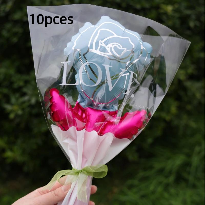 10Pcs Small Size Carnation Shaped Valentines Day Balloon Mini Rose Flower Balloons Mother's Day Baby Shower Party Decor