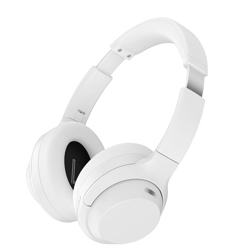 Beige Over-Ear Wireless Headphones, Comfortable All-Day Stereo Headset with Sleek Minimalist Design