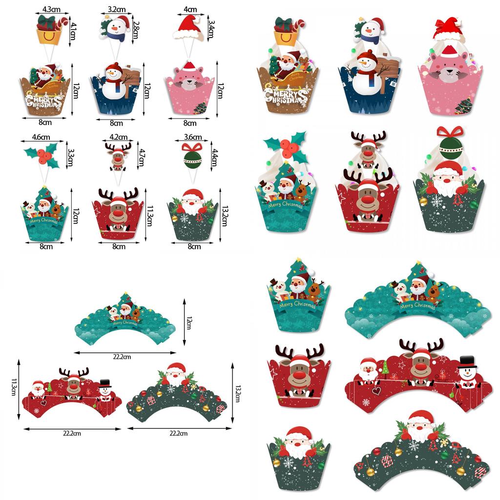 Christmas Celebration Cake Decor Paper Flags And Cards For Holiday Parties