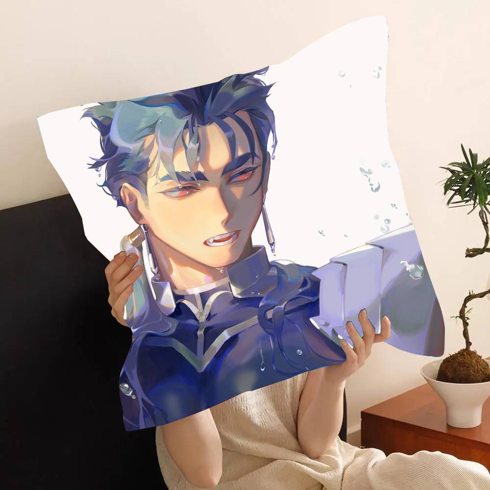 Lancer Anime Game F-fate Pillow Case Fashion Square Pillowcase Bedroom Sofa Room Ins Decoration Leisure