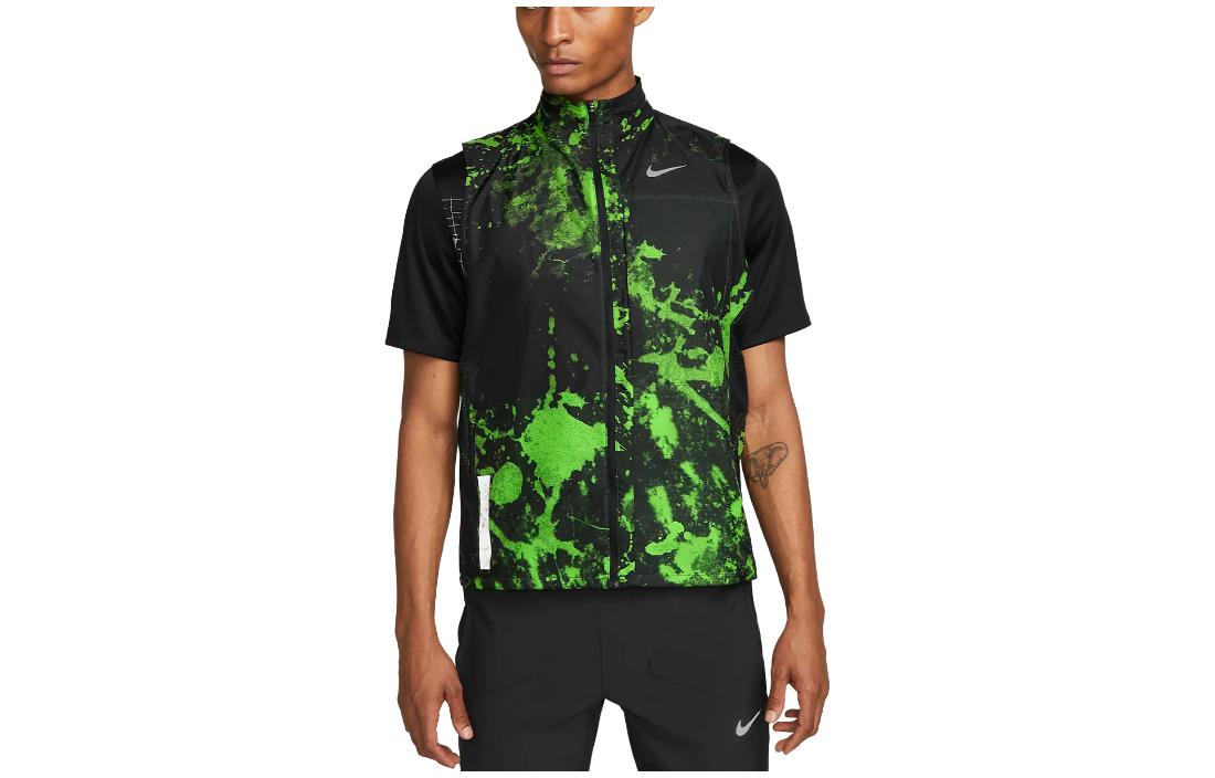 Nike Jackets Men s Black Green Stand Collar Moderate Other DX0847-313 S