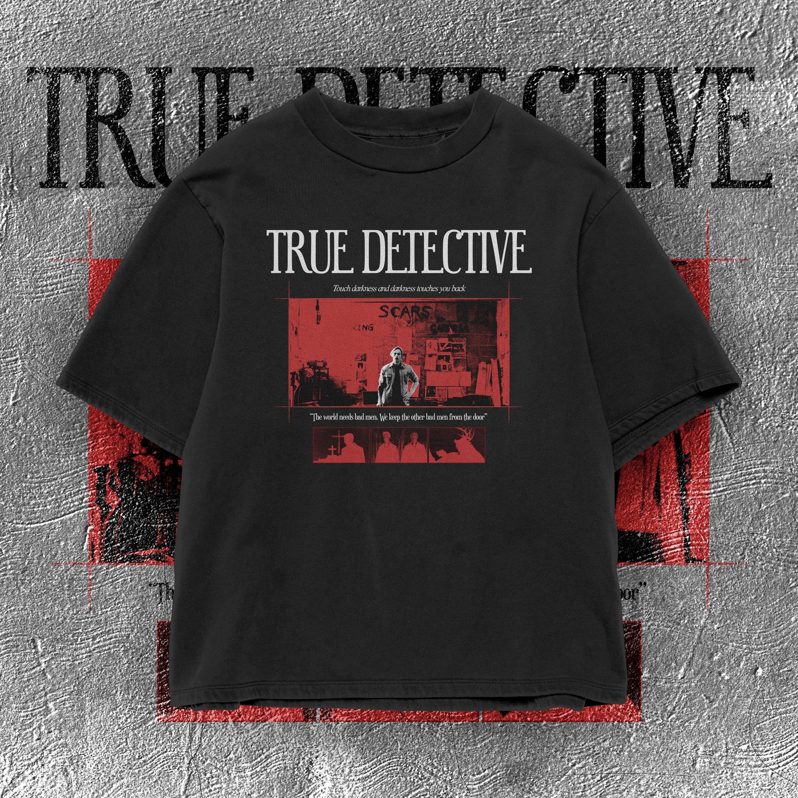 Vintage True Detective Classic Cinema Streetwear T-shirt S