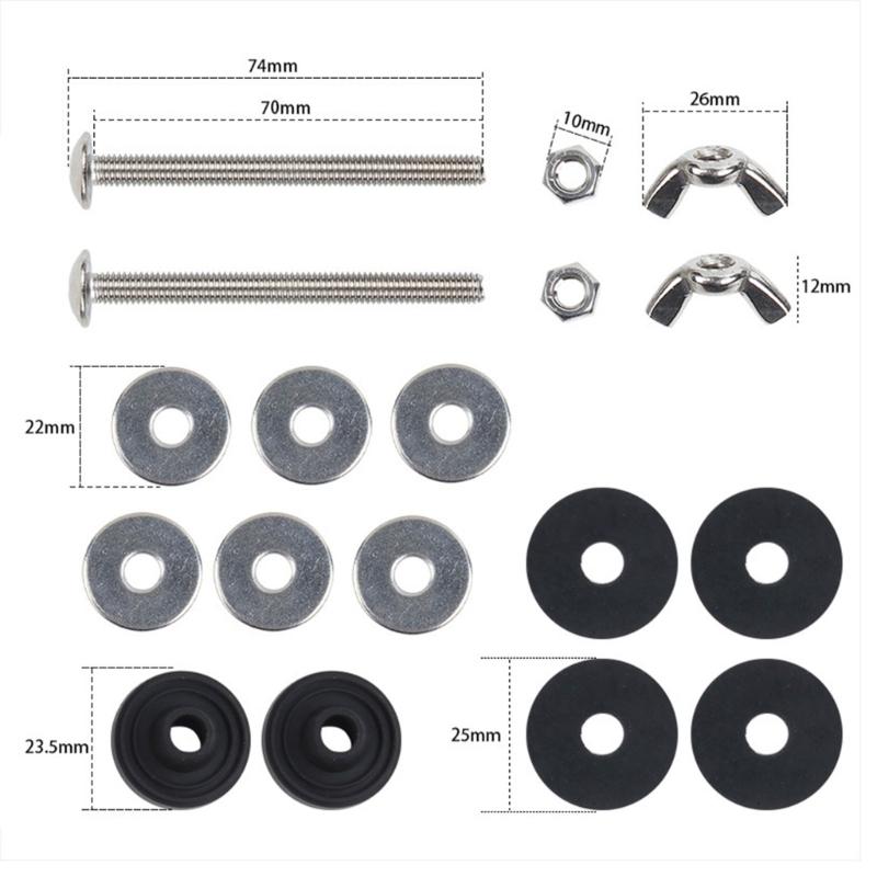 2Pcs Toilet Seat Bolts Set Portable Sturdy Replacement Screws and Rubber Washers for Secure Easy Installation Designs