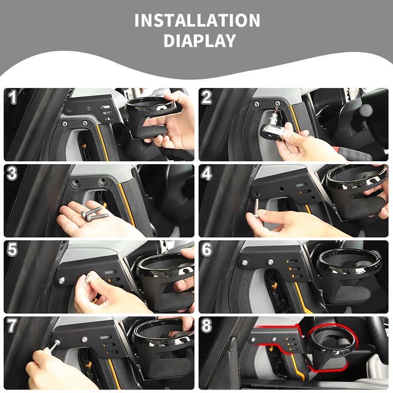 Car A-pillar Handle Cup Holder Bracket Rack Support For Ford Bronco 2021 Up Interior Accessories