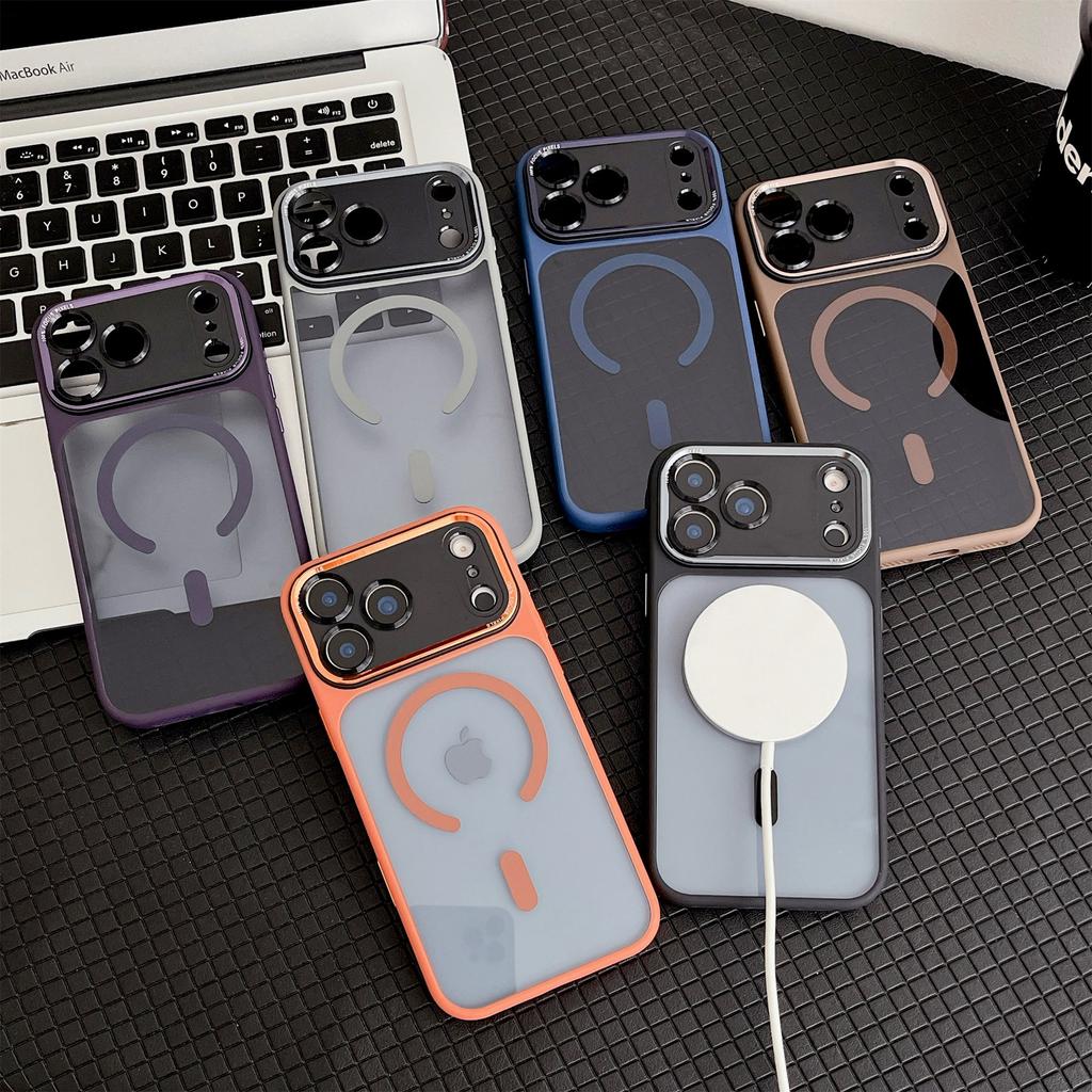 For iPhone 17 Pro Max Hybrid Case Compatible with MagSafe TPU + Acrylic Phone Shell Built-In AI Photo Button