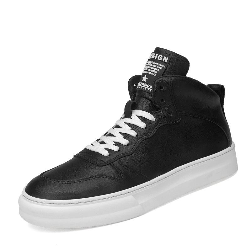 

9986 Men S Shoes Medium And High-Top Board Shoes White Shoes Autumn And Winter Leather First Layer Cowhide Surface Sports Shoes Casual Shoes Cotton 37