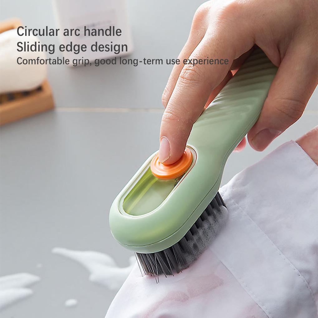 2pcs Soft-Bristled Shoe Brush Multifunctional Household Automatic Filling Liquid BrushesLong Handle Brushes Kitchen Dish Washers