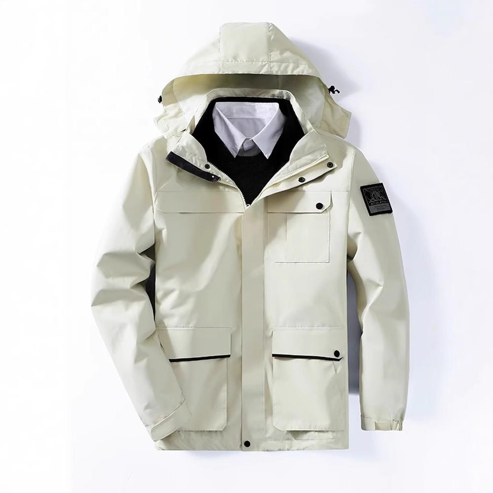 

Warm Fleece-Lined Windproof 3-in-1 Jacket Set with Detachable Two-Piece Design 4XL