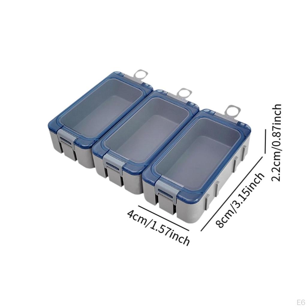 3 Pieces Fishing Lures Box Accessory Waterproof Multipurpose Hooks Storage