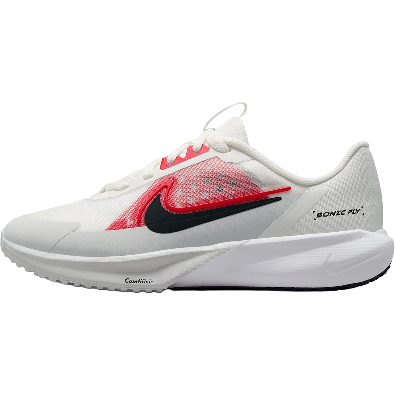 

New Nike SONIC FLY Abrasion Resistant Low Top Kids Running Shoes White Red Teenagers FZ0017-101 38.5