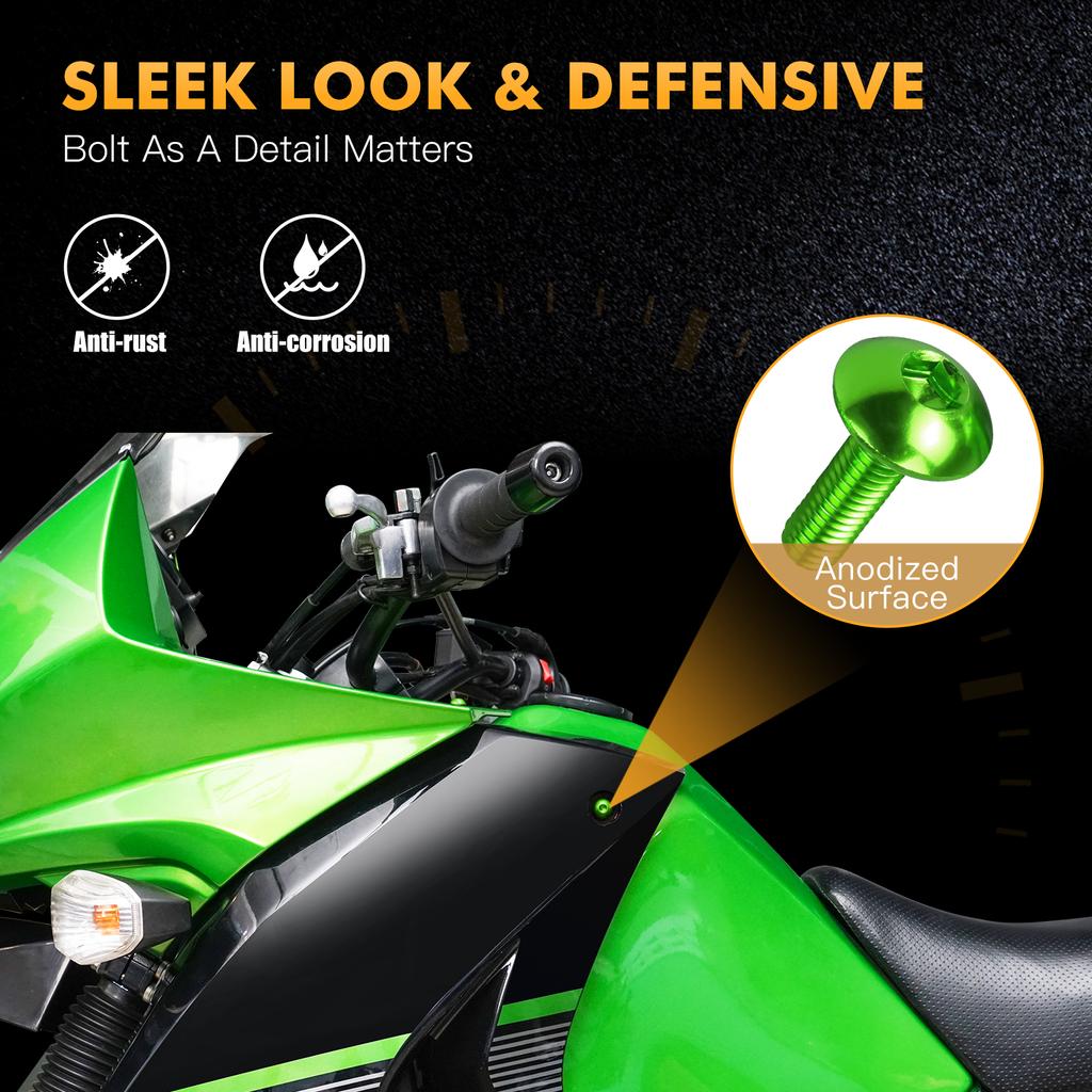 190PCS Universal Motorcycle Windscreen Fairing Bolts Kit for Kawasaki Ninja Suzuki GSXR SV650 SV1000 Honda Yamaha Aprilia Triump