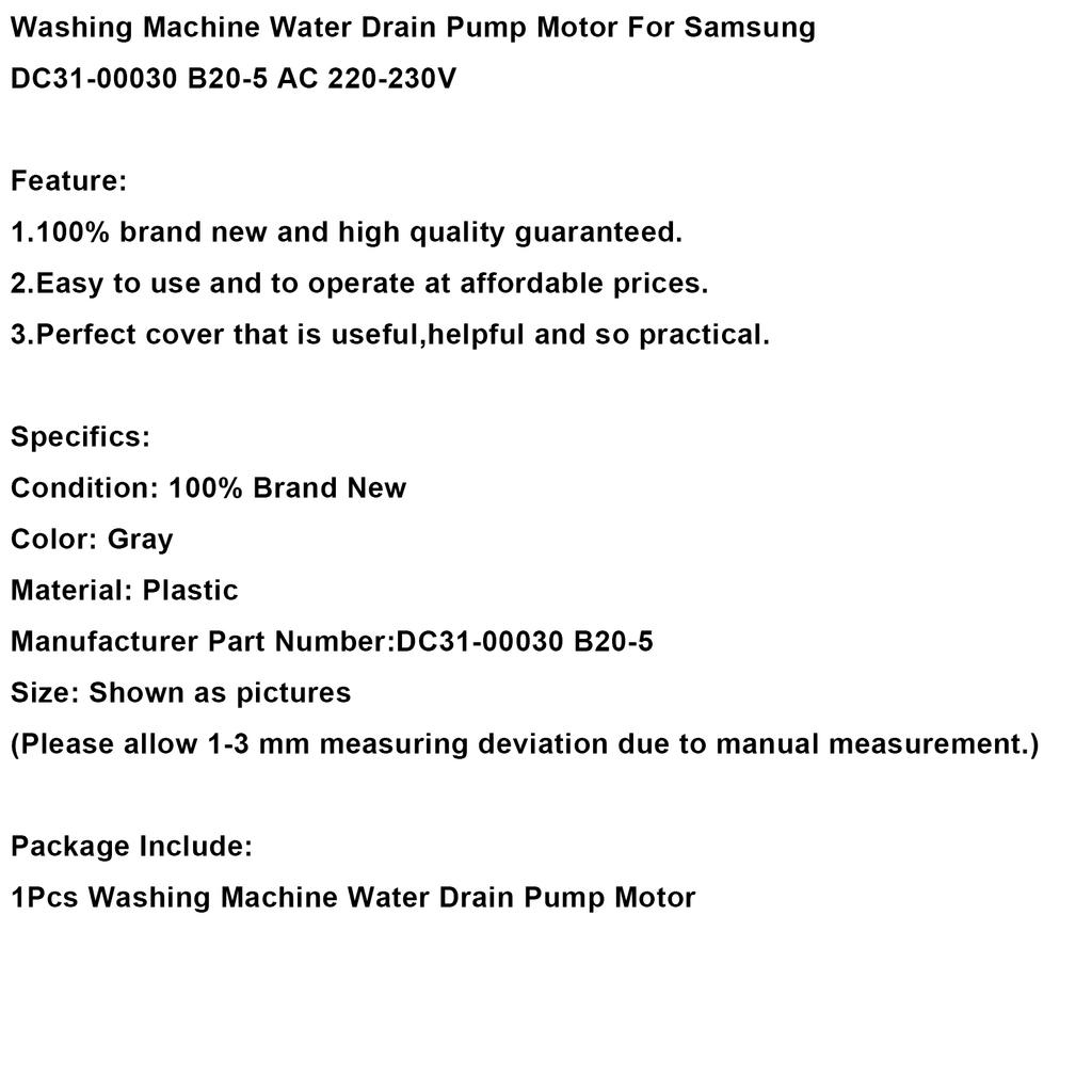 Motor de Bomba de Drenaje de Agua para Lavadora Para Samsung DC31-00030 B20-5 AC 220-230V