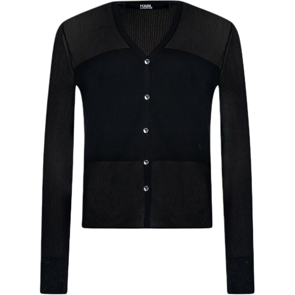 Karl Lagerfeld French Elegant Daily Commuting Dating Outfit Light Luxury Texture Trendy Outing Party Button Solid Color Cardigan Knitwear K26L2202