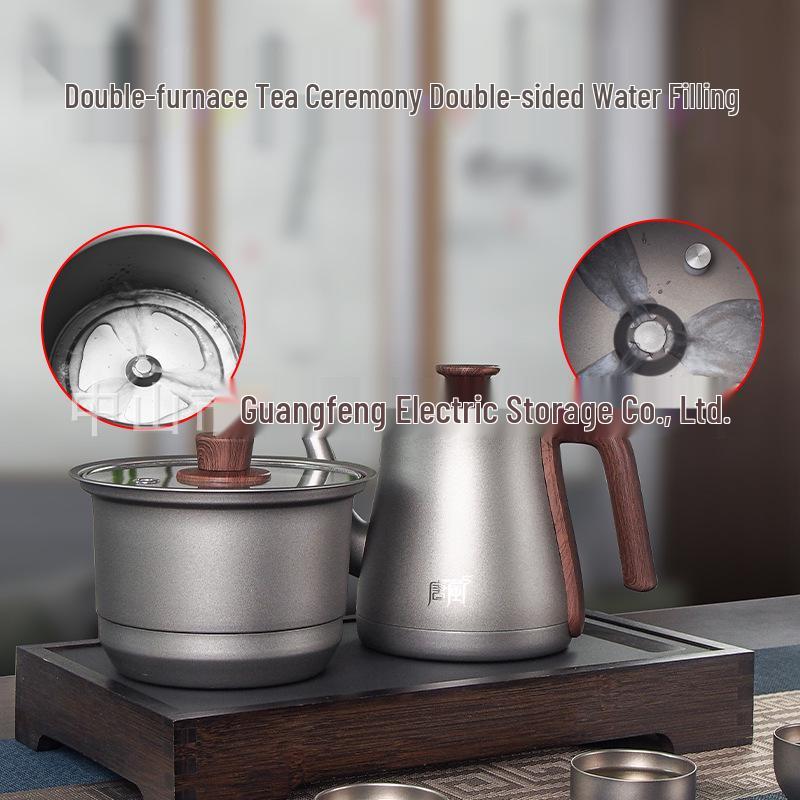 Tang Dynasty Style Titanium Electric Teapot: Adjustable Temperature, Auto-Fill, Heat-Preserving Kettle for Brewing and Boiling.