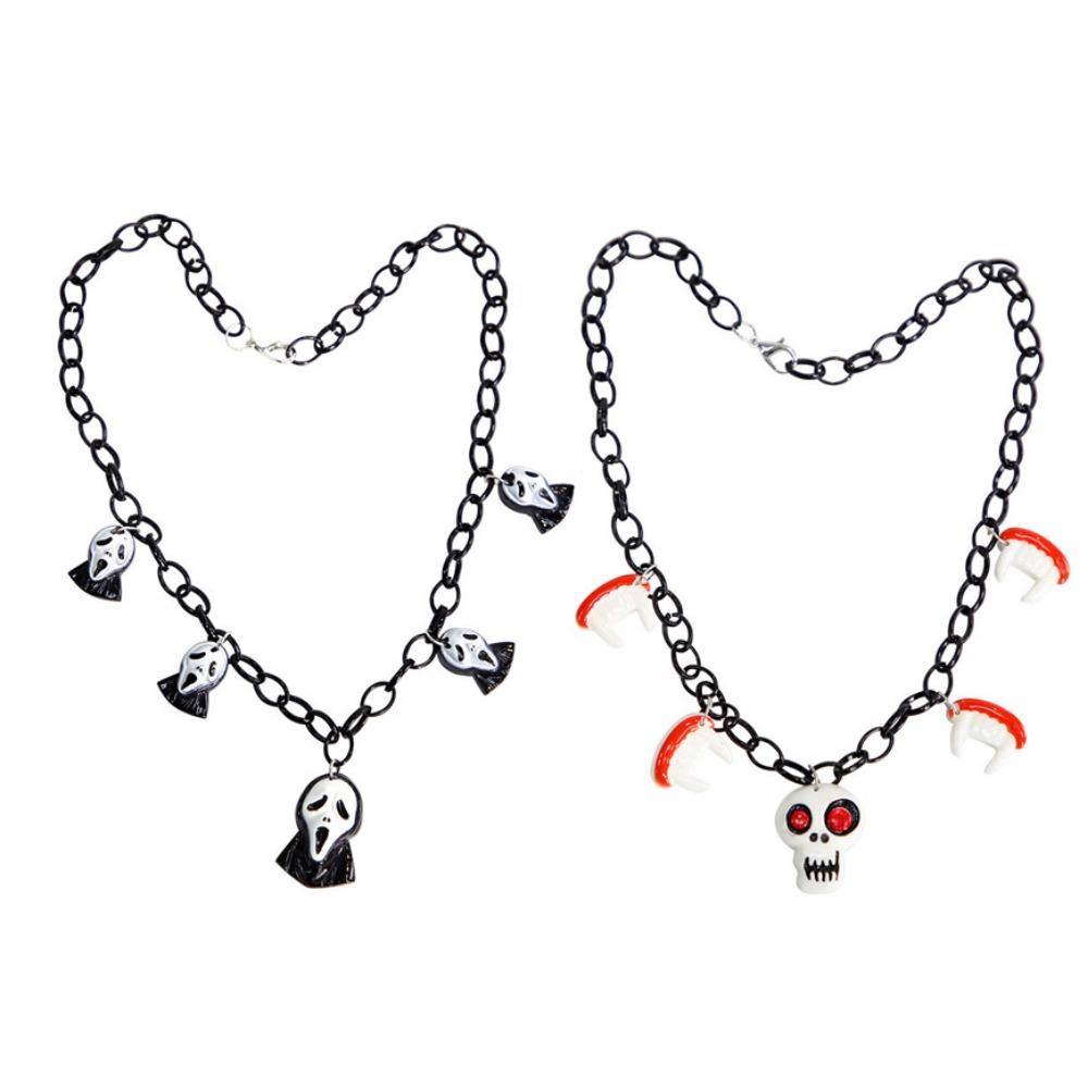 

Ожерелье из смоляной тыквы-призрака, мультяшный скелет, подвеска-призрак, регулируемая цепочка, декоративное ожерелье на Хэллоуин, фестиваль призраков