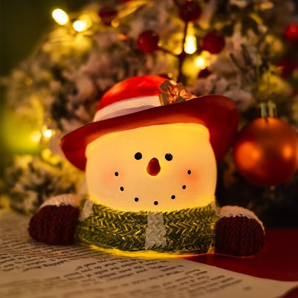 Resin Christmas Statues Cartoon Snowman Ornament Home Interior Snowman Figurines  Holiday