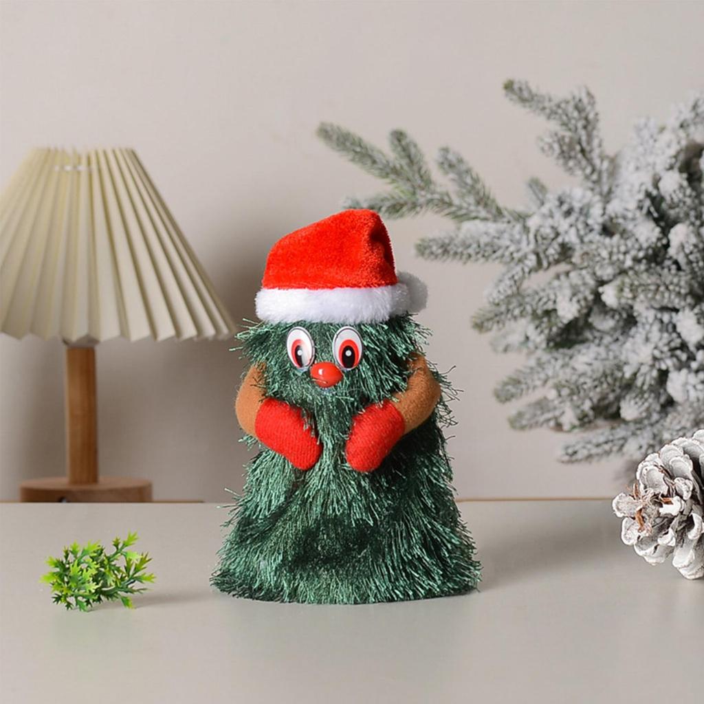Singing Chrismas Tree Musical Christmas Tree Plush Toy Figurines Ornaments For Kids Baby Table Office Desk Toddler Outdoor