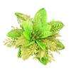 Glitter Poinsettia 5.5 Inch Artificial Flower Christmas Clip Stem Christmas Tree Ornaments For Wedding Party Wreath Decoration