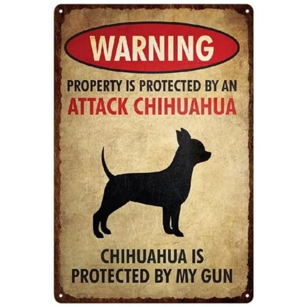 Animal Family Warning Poster On the Wall, Metal Plaque