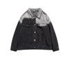 Herren Herbst Retro Farbverlauf Denimjacke - Lockere Passform, Koreanischer & Hongkong-Stil, Unisex Colorblock-Design