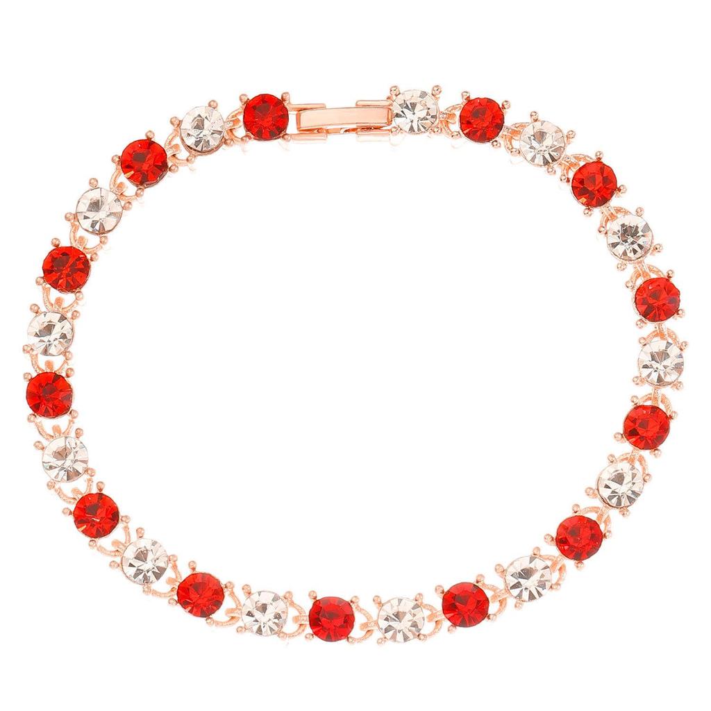 Europäisches & Amerikanisches Wassertropfen Strass Schmuckset: Modische mehrfarbige Halskette, Ohrringe und Ring für Brautanlässe.