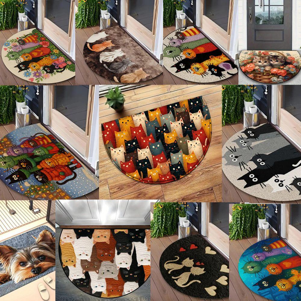 Dog Cat Absorbent Mat Cartoon Animal Cat Floor Mat Creative Bathroom Mat  Kitchen