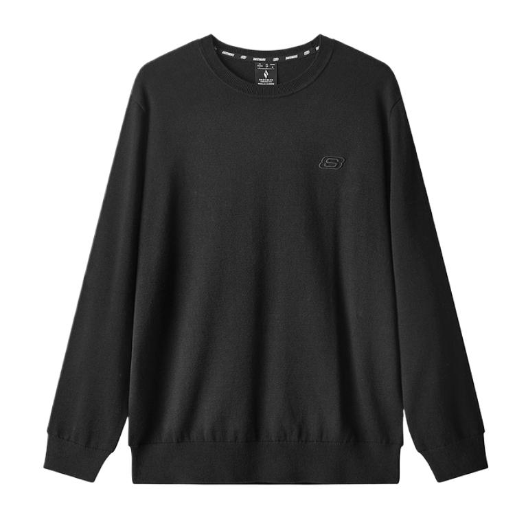 Skechers Classic Comfortable Versatile Fashion Solid Color Sweatshirt Unisex tops L424U264-0018 S