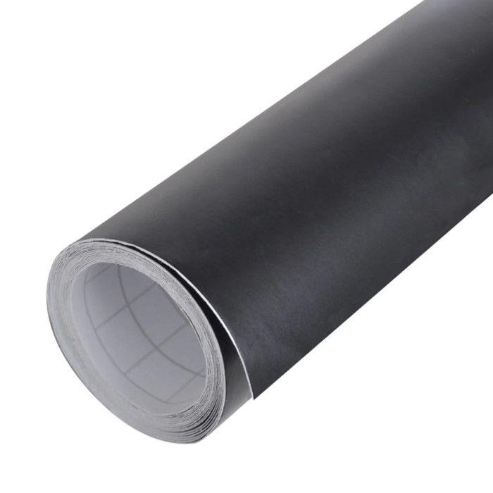 VidaXL Film de Voiture Film de Protection Auto-adhésif Véhicule Rétroviseur Passage de Roue Applications Automobiles Noir Mat