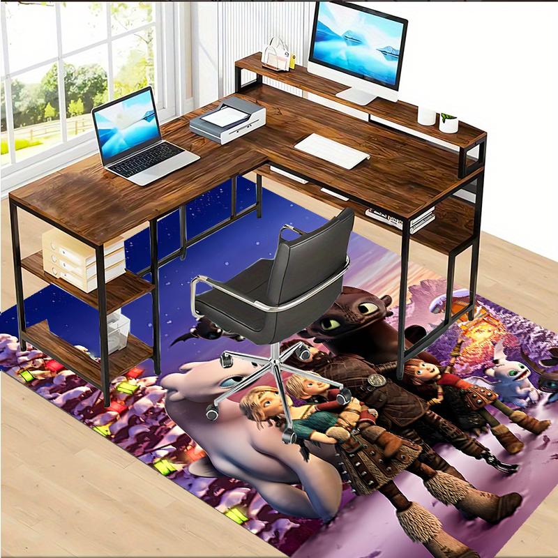 Toothless Polyester Carpet, Soft Indoor Mat for Office Chair, Living Room, Computer Desk - Decorative Home Office Rug Design