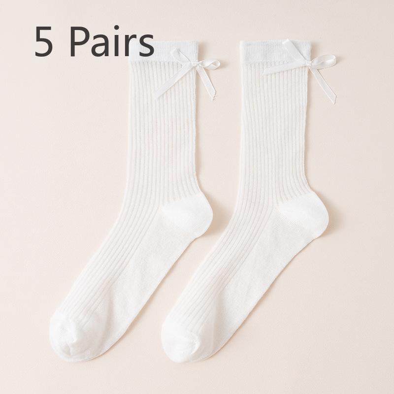 

5 пар женских весенне-осенних балетных носков с милым бантиком 5 Pairs