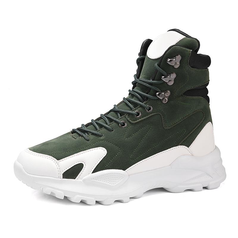 Herbst Modische Herren Dad Schuhe Bequeme Herren Freizeitschuhe, High Top Höhenerhöhende Sportschuhe Rutschfest Kurzstiefel