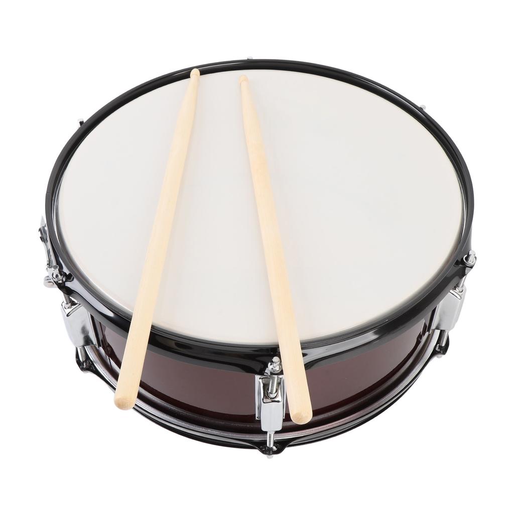 14x5.5in Snare Drum Set Blue Transparent Polyester Drumhead Professional Snare Drum Wine Red Finish