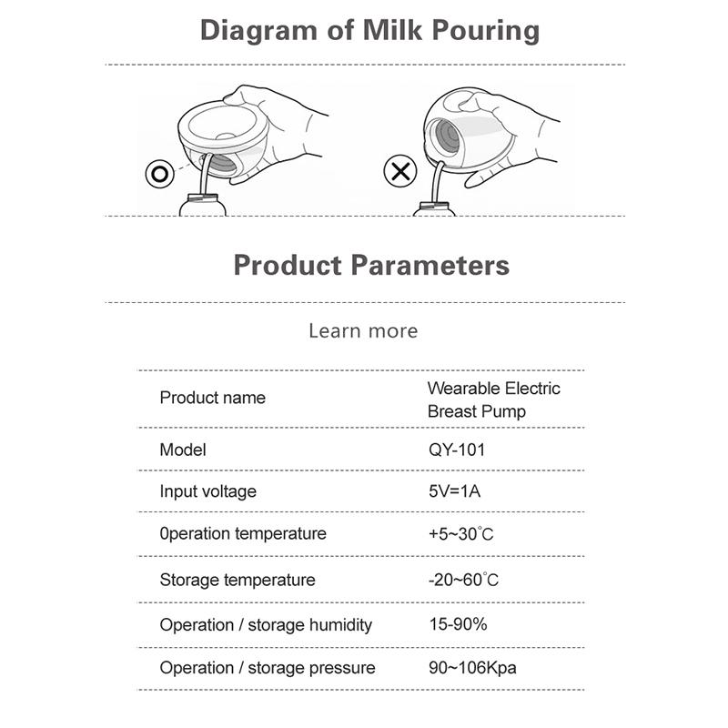 All-in-one Wireless Portable Electric Breast Pump with Strong Suction and Fully Automatic Milking Machine
