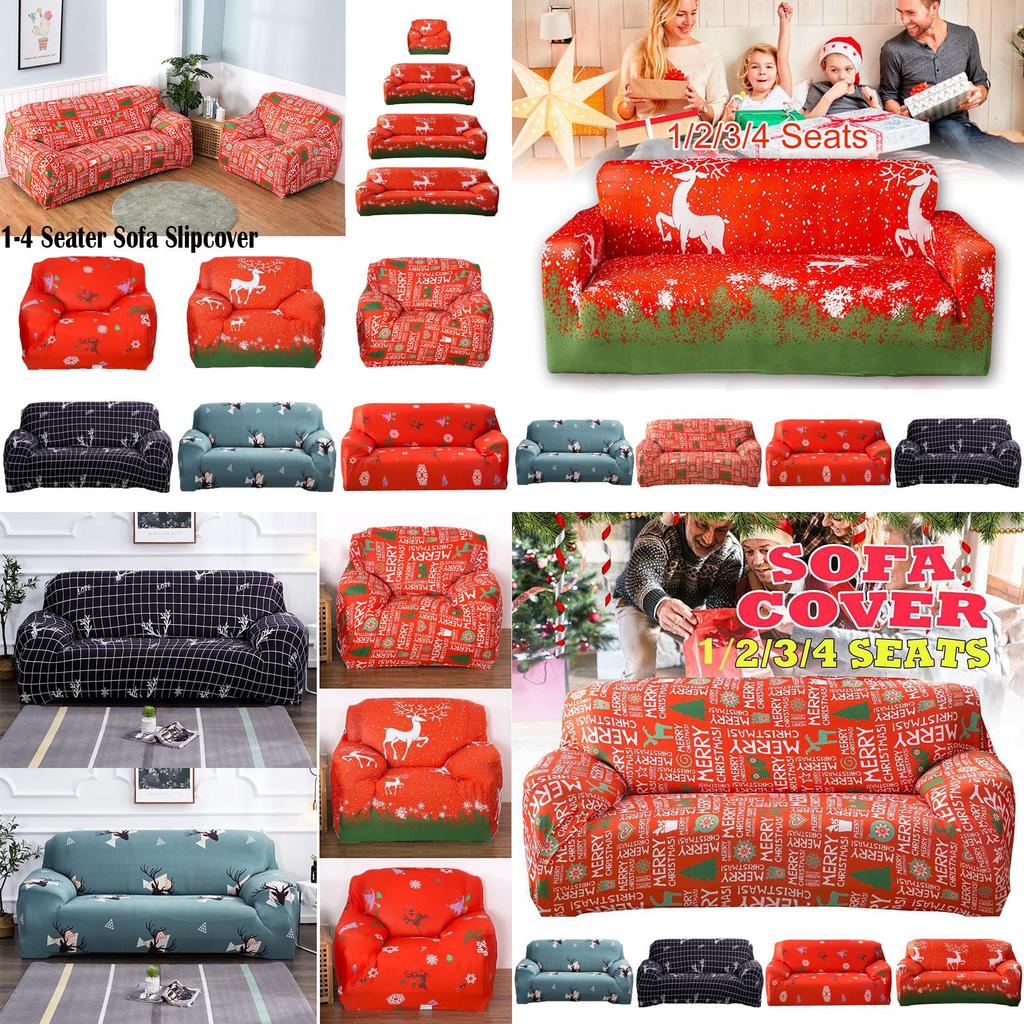 Elegant Christmas Printing Sofa Covers High Elasticity Soft Stretching Slipcover Decor