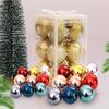 12Pcs Christmas Decorative Balls Gold Red Green Xmas Tree Pendent Home Christmas Party Decoration Bubbles Hanging Ornaments Toy